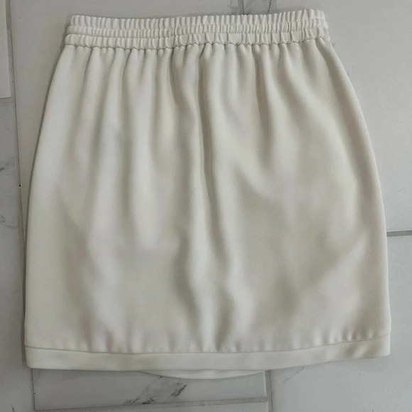 J.Crew Womens Drapey Double Twill Skirt 00 Ivory Mini Drawstring Pockets - Picture 5 of 9
